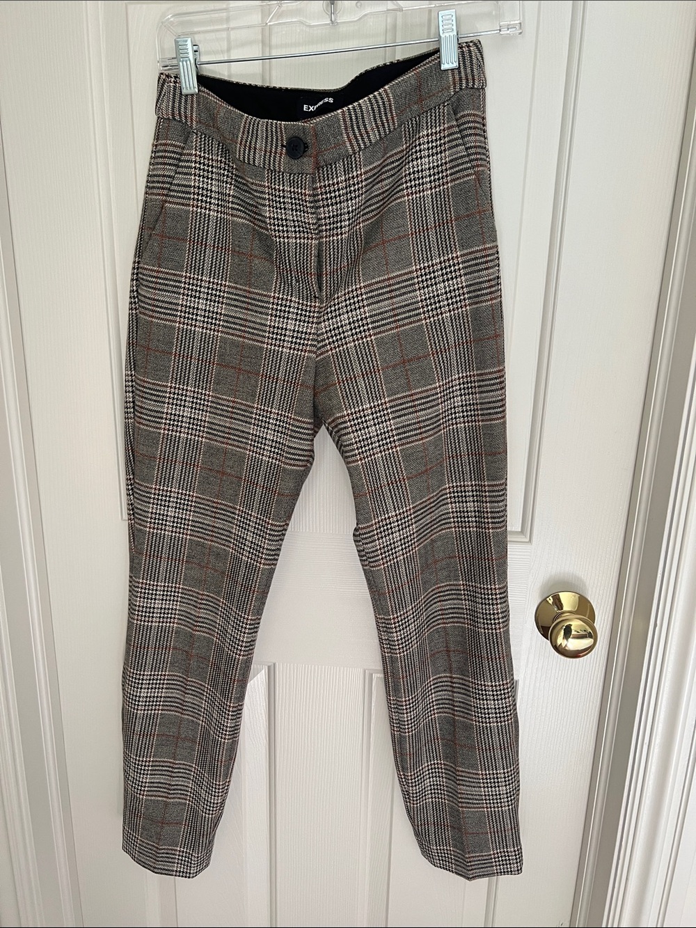 Express women’s Plaid Dress Pants in beige and Brown